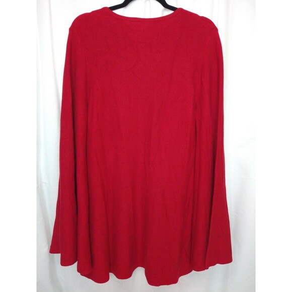 New Direction SZ M Red MINI Dress Long Bell Sleeve Christmas Party Retro Costume - Picture 3 of 9